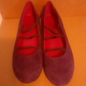 Purple Suede Ballet Flats